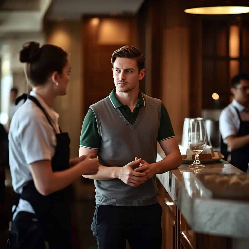 Manager hôtelier échangeant avec son équipe — Académie du Management 360